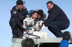 After a record-setting 328-day stay on the International Space Station (ISS), NASA astronaut Christina Koch returns to Earth.