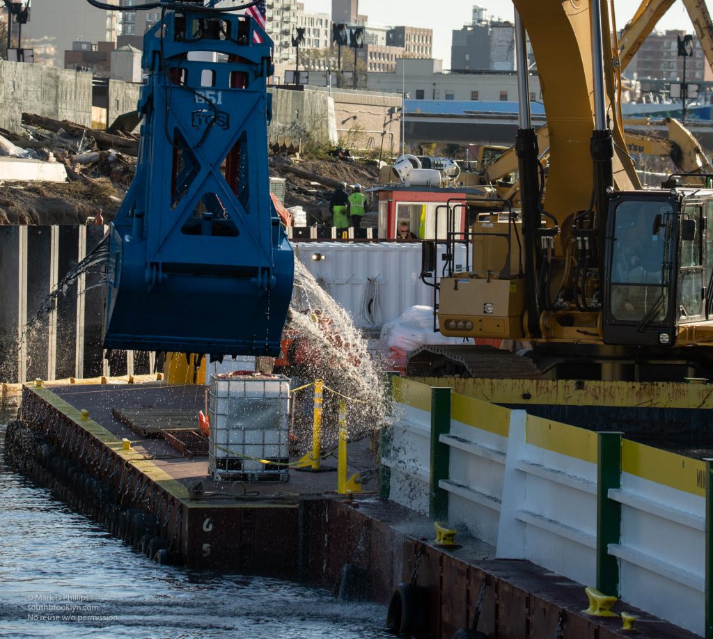 EPA begins dredging the Gowanus Canal in November 2020 by the Carroll Street Bridge. ©Mark D Phillips