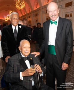 David Dinkins with Dr. Edgar Mandeville and Stan Smith at Sportsball 2019 at the Grand Hyatt in New York City on Wednesday, October 2, 2019. ©Mark D Phillips