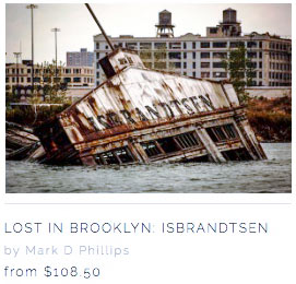 ISBRANDTSEN was the largest maritime shipping company from the United States to the Mediterranean from the 1950s to the 1970s. When the company filed for bankruptcy in the 1980s, they abandoned their main shipping pier in Gowanus Bay, Brooklyn, leaving it to collapse into the water. ©Mark D Phillips
