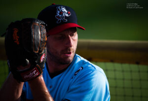 Max Scherzer makes a rehab start for the Binghamton Rumble Ponies against the Hartford Yardgoats Double-A game at Dunkin Donuts Stadium in Hartford, CT, on June 29, 2022. ©Mark D Phillips