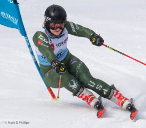 Paula Moltzan at the US Nationals in Alpine Skiing at Waterville Valley, New Hampshire. ©Mark D Phillips