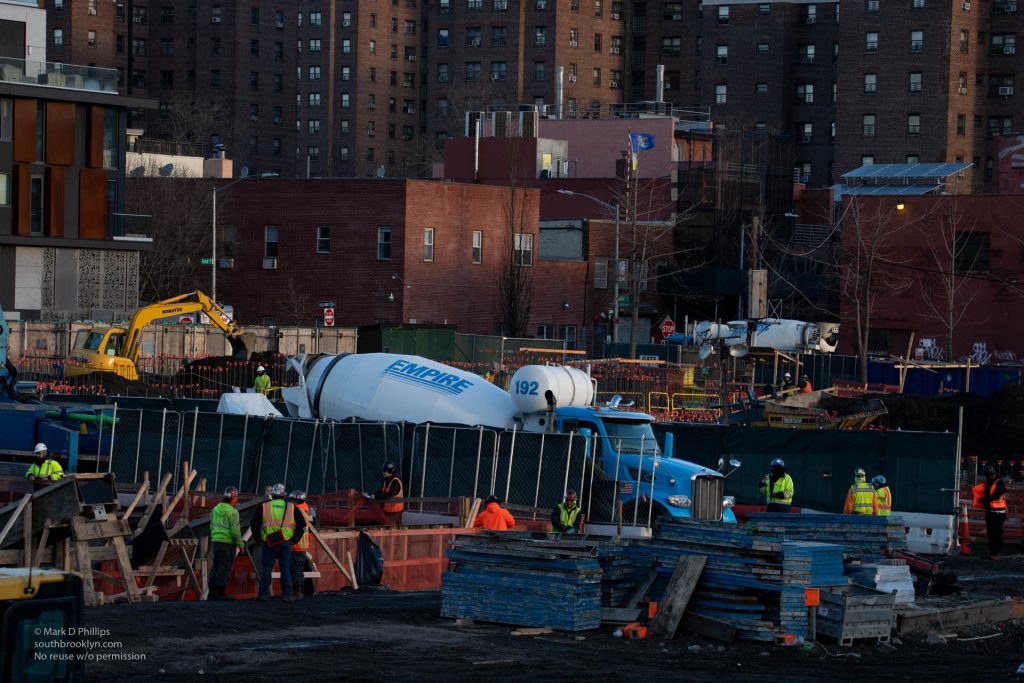Construction at the Gowanus Canal on February 10, 2023, is an urban nightmare. ©Mark D Phillips