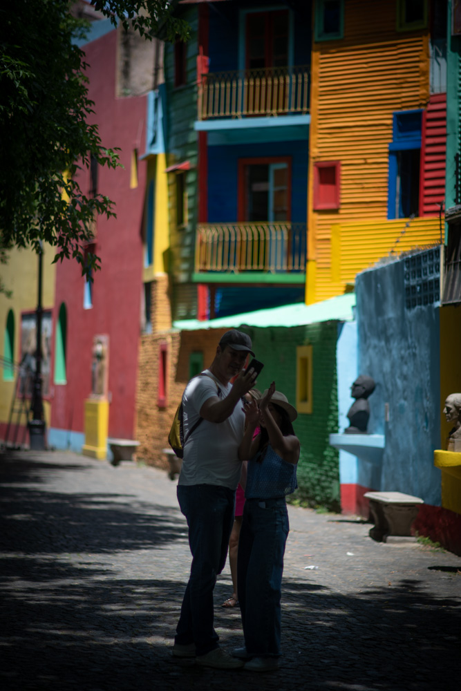 Visiting La Boca, considered the most colorful barrio, was slightly overwhelming. It is a 1960's artist recreation of what the neighborhood looked like when Italian immigrants first arrived in the 1800s. It is pretty but doesn't feel quite real. But if you want to see street-tango performances, it is the place to go. ©Mark D Phillips